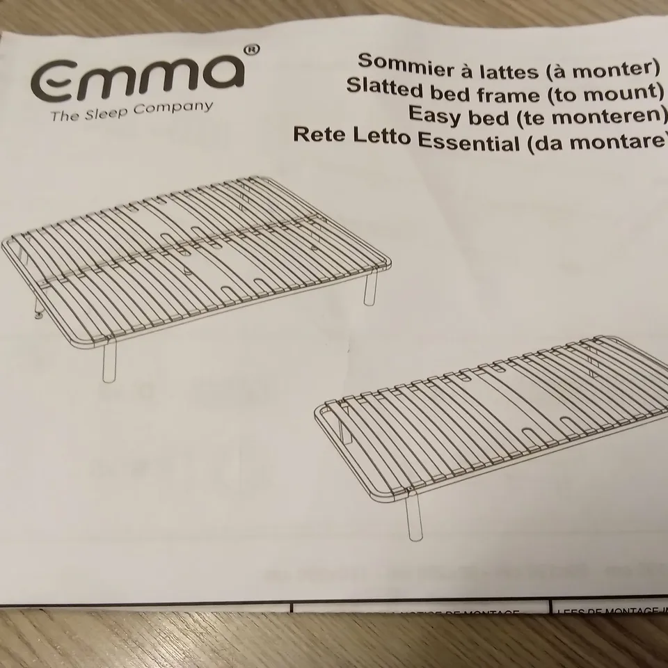 BRAND NEW BOXED EMMA SLATTED BED FRAME - 135 X 190 DOUBLE (1 BOX)