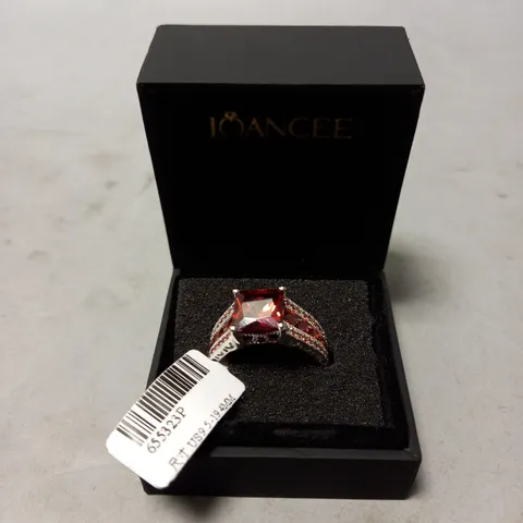 ROUND CUT RED STONE 925 STERLING SILVER ENGAGEMENT RING