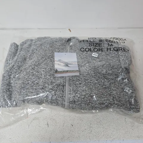 BAGGED CHARLES NORTON MENS PADDED HOODY IN LIGHT GREY - MEDIUM