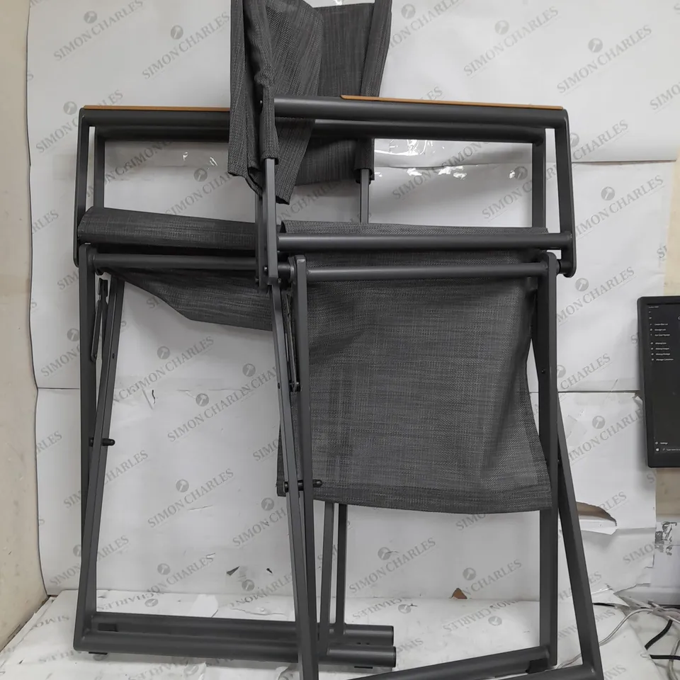 MY GARDEN STORIES SET OF 2 FOLDING DIRECTOR CHAIRS IN GREY - COLLECTION ONLY