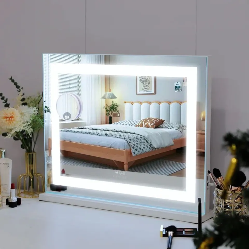 BOXED PRESTANO RECTANGLE LED METAL MIRROR - WHITE (1 BOX)