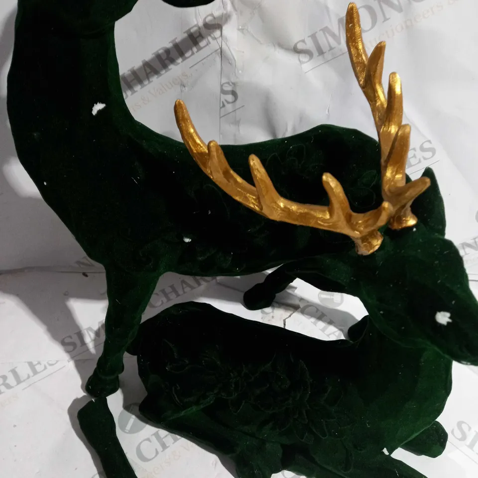 ALISON CORK SET OF 2 VELVET HENRY STAGS