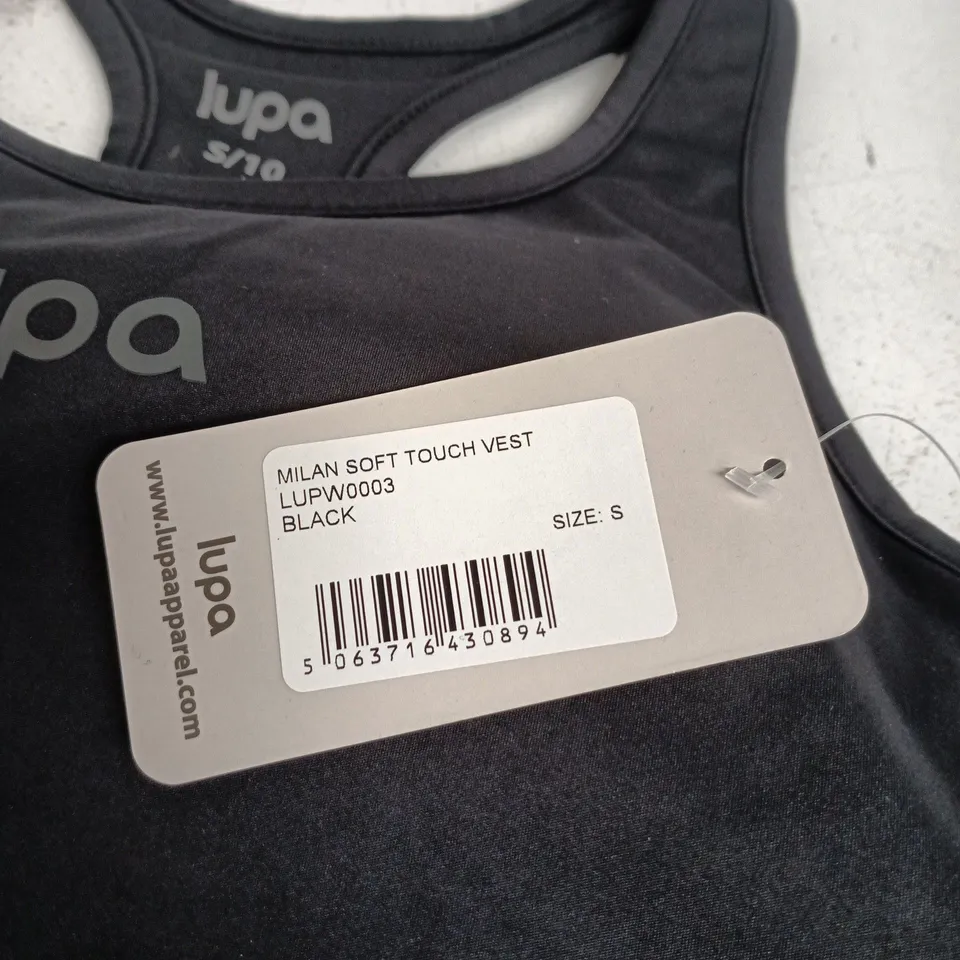 LUPA MILAN SOFT TOUCH VEST – BLACK – UK SIZE S
