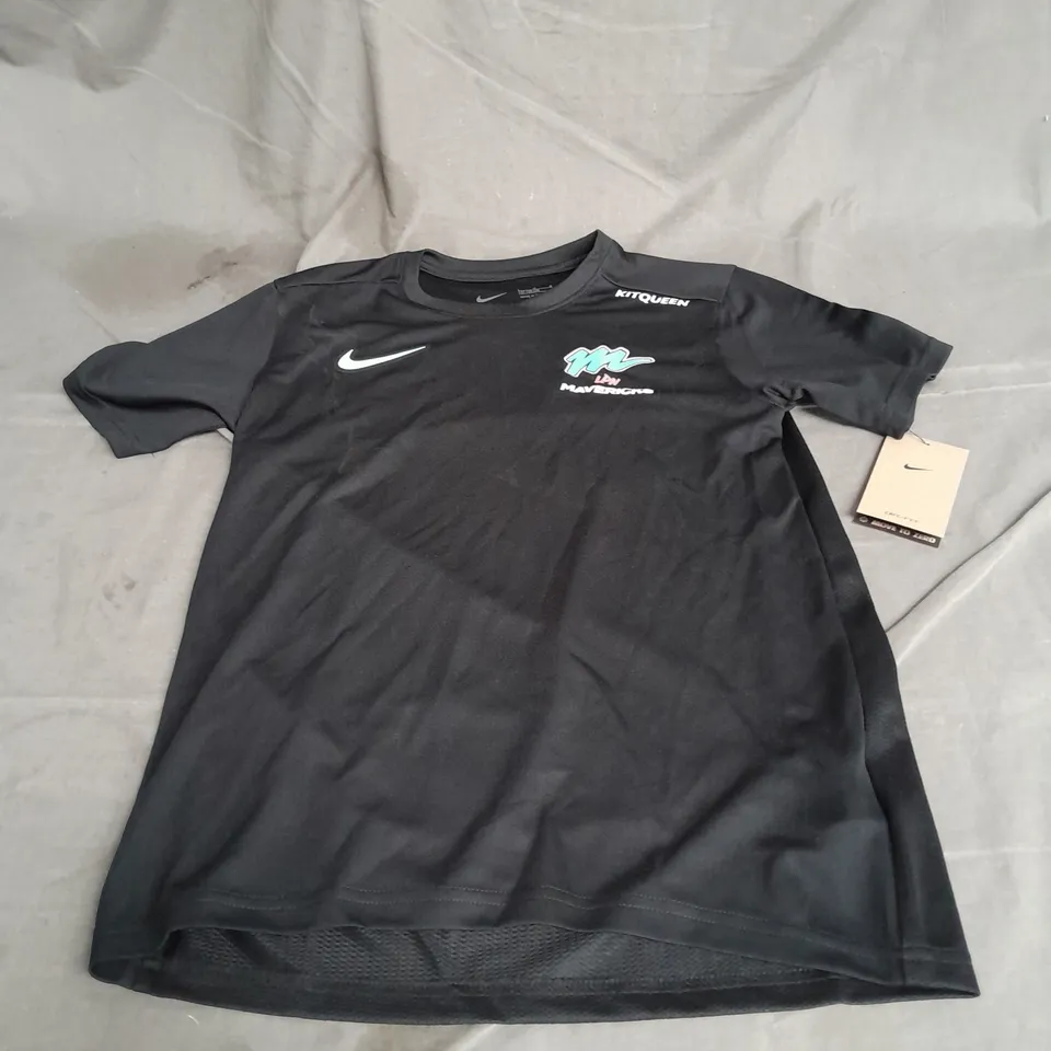 NIKE KIDS DRI FIT FOOTBALL TOP IN BLACK SIZE L