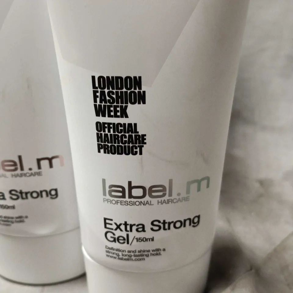 LOT OF 12 LABEL.M EXTRA STRONG HAIR GELS - 12 X 150ML