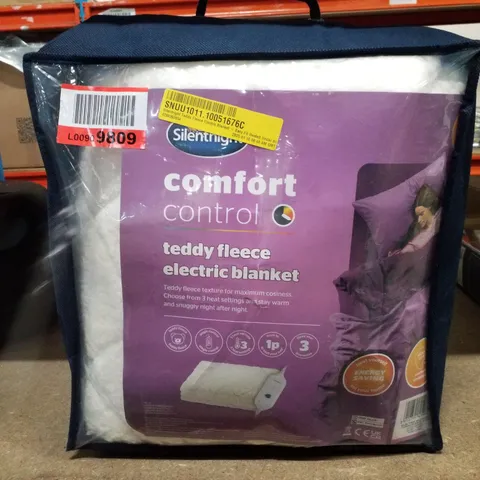 SILENTNIGHT TEDDY FLEECE ELECTRIC BLANKET - EASY FIT HEATED UNDER BLANKET 