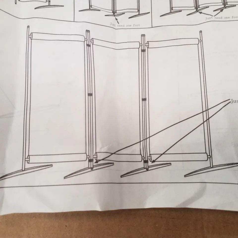 BOXED 3 PANEL ROOM DIVIDER - BLACK