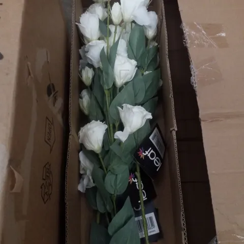 BOXED LEAFPLANTS ARTIFICIAL WHITE ROSES