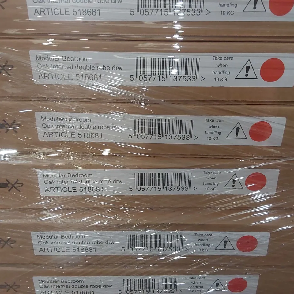 PALLET CONTAINING A LARGE QUANTITY OF ASSORTED OAK INTERNAL ROBE DRAWERS