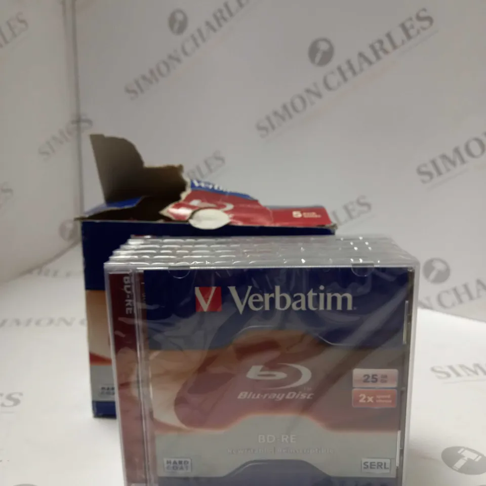 VERBATIM BLU-RAY REWRITABLE DISC 5 PACK 25GB