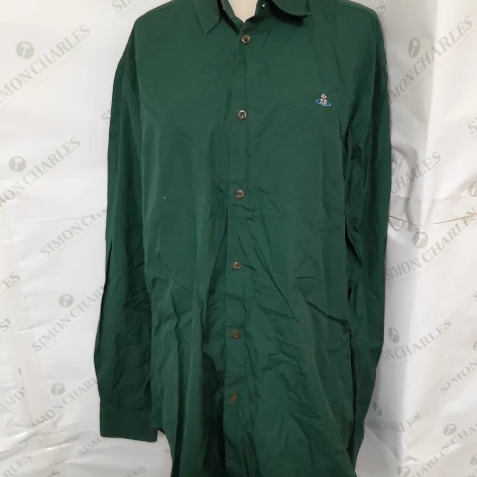 VIVIENNE WESTWOOND MAN BUTTON UP SHIRT IN GREEN SIZE EU 50