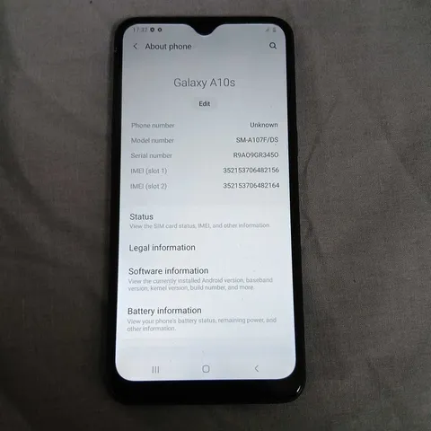 SAMSUNG GALAXY A10S SMARTPHONE – BLUE – DUAL SIM