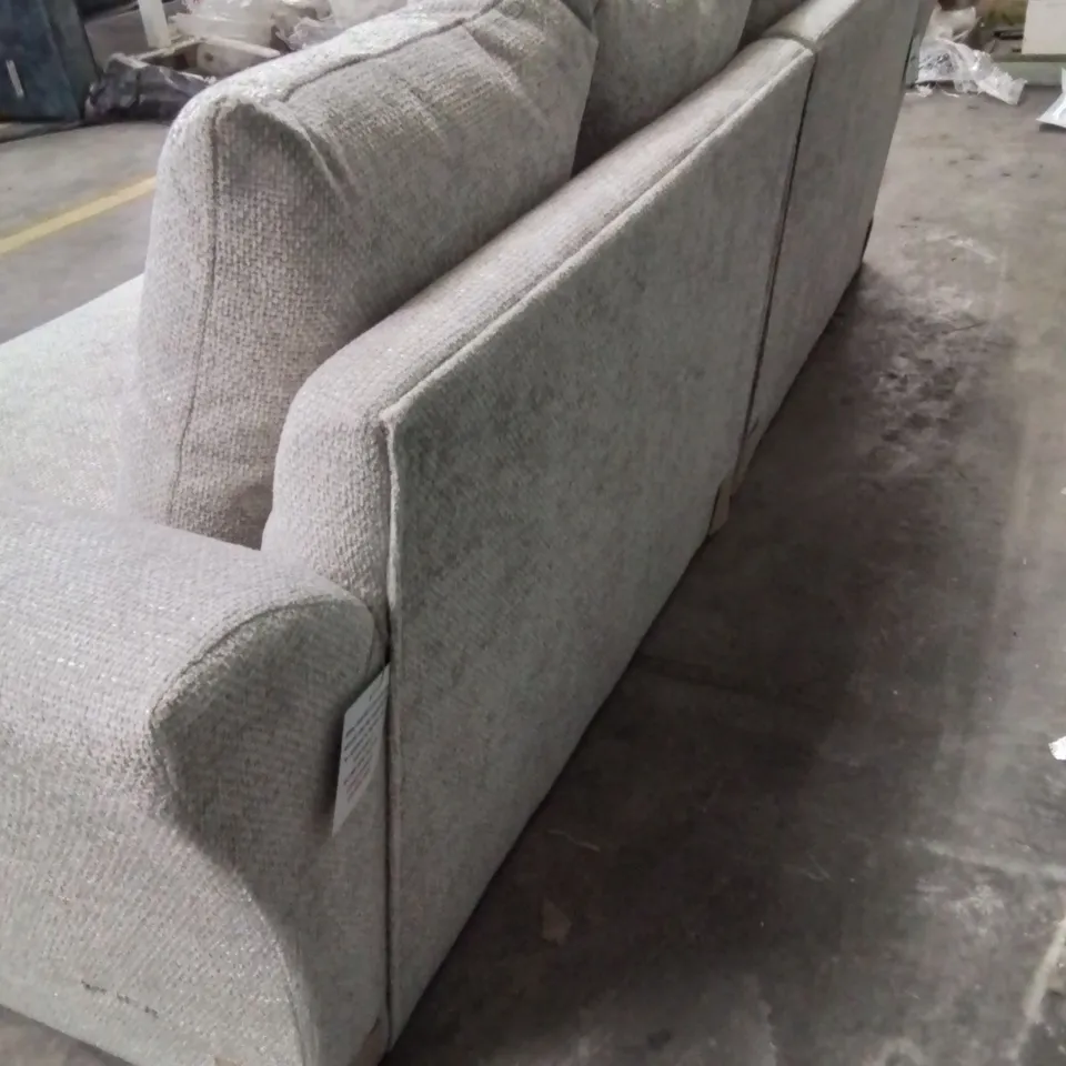 QUALITY DESIGNER CREAM 3 SEATER FABRIC UPHOLSTERED SOFA