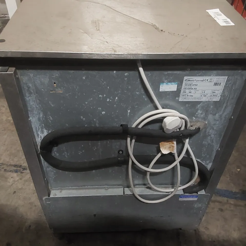 WILLIAMS AMBER HA135-SA 135 LTR UNDERCOUNTER SINGLE DOOR STAINLESS STEEL FRIDGE