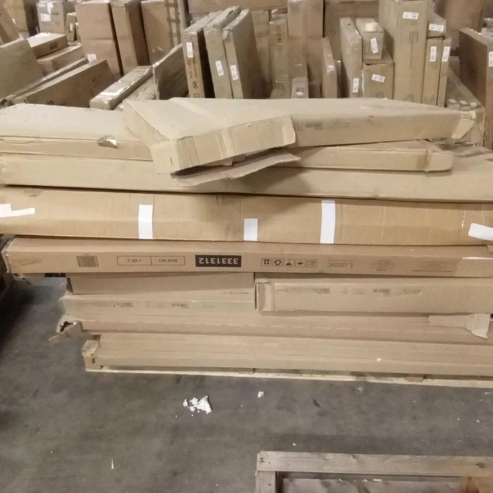 PALLET OF ASSORTED INCOMPLETE DESIGNER FURNITURE PARTS AND PIECES
