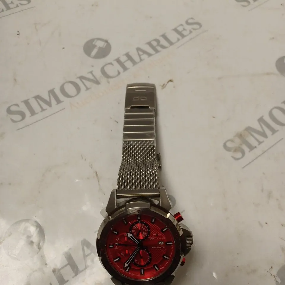 UNBOXED DELOREAN AUTOMATIC 21 JEWELS WATCH SILVER 