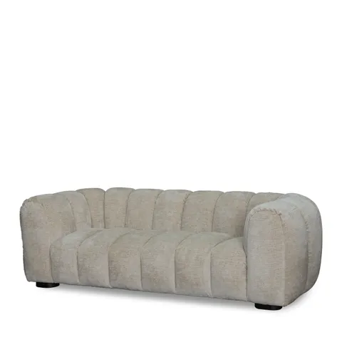 BRAND NEW BOXED BELLE DISKA 4 SEATER GLAM BLOCK FABRIC SOFA - NATURAL (1 BOX)