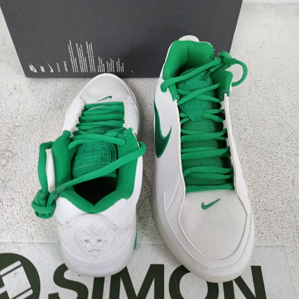 NIKE LEBRON WITNESS IX BASKETBALL SHOES — WHITE/GREEN, UK8.5 (US 9.5)