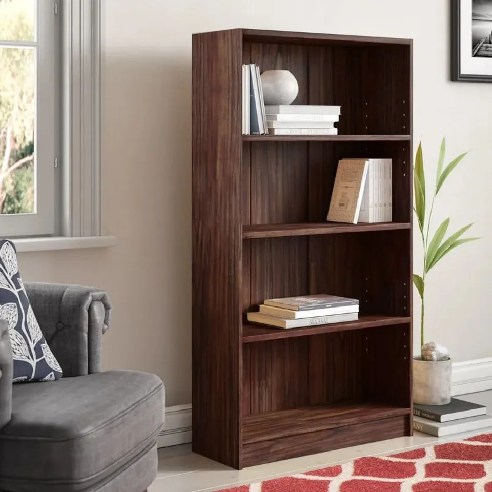 BOXED MORGAN WALNUT-EFFECT BOOKCASE (1 BOX)