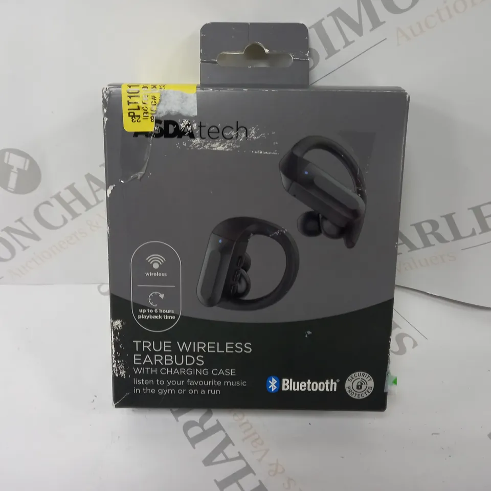 BOXED TRUE WIRELESS BLUETOOTH OVER-EAR EARBUDS WITH CHARGING CASE