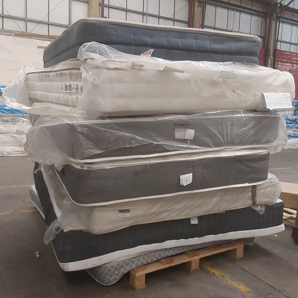 PALLET CONTAINING 7x ASSORTED UNBAGGED MATTRESSES 