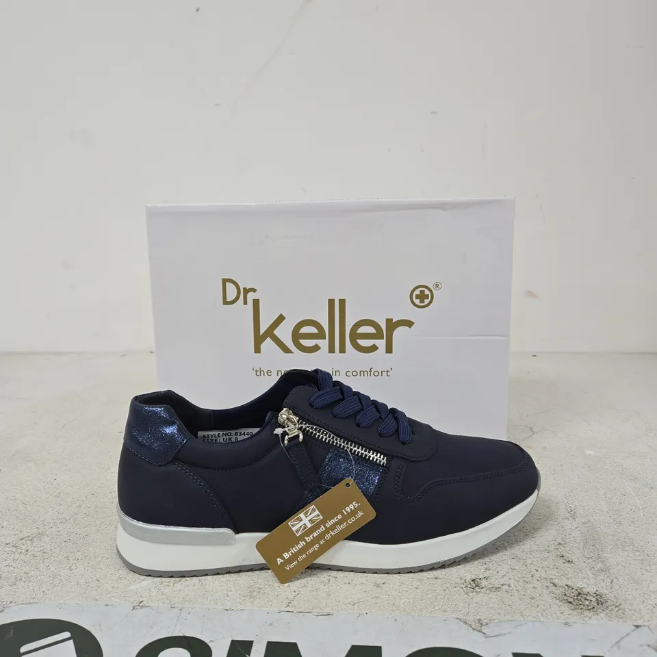 DR KELLER NAVY TRAINERS WITH METALLIC DETAILS – UK 8