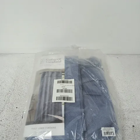 CATHERINE LANSFIELD MELVILLE LINED EYELET CURTAINS - BLUE - 46" X 54"