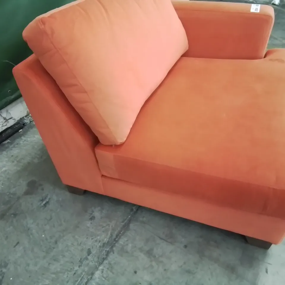 QUALITY BRITISH DESIGNER LOUNGE Co. LOLA END UNIT PLUSH BURNT ORANGE FABRIC 