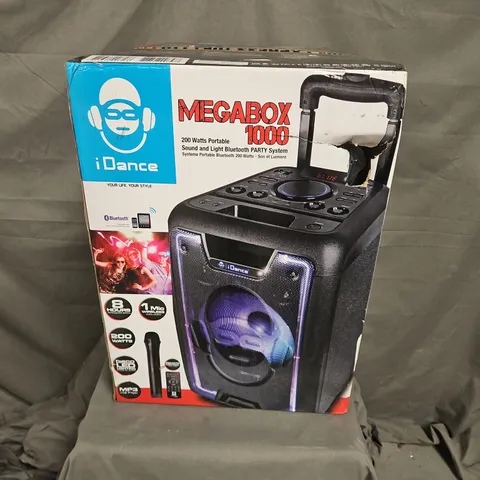 BOXED IDANCE MEGABOX 1000 200W PORTABLE BLUETOOTH PARTY SYSTEM