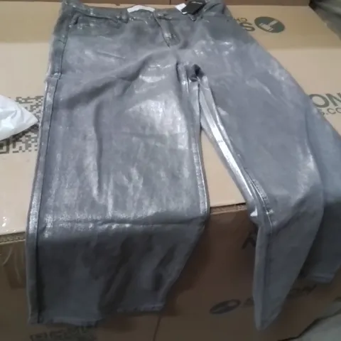 BOXED BRAND NEW APPROXIMATELY 10 JD WILLIAMS METALLIC WIDE LEG JEANS SIZE 16