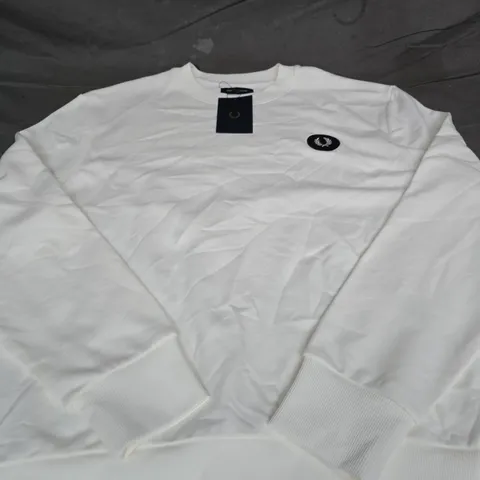 FRED PERRY WHITE SWEATSHIRT – SIZE XXL 