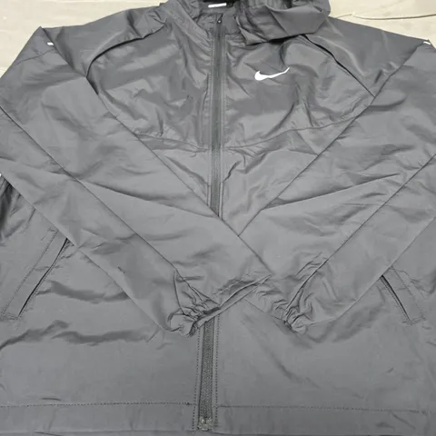 NIKE LOGO WATERPROOF HOODIE, BLACK - UK SIZE S