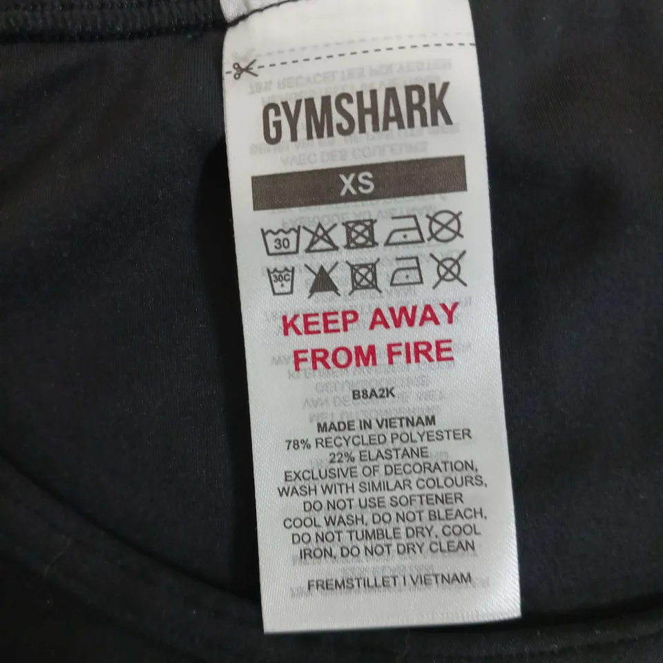 GYM SHARK EVERYDAY CAP T SHIRT BLACK SIZE XS
