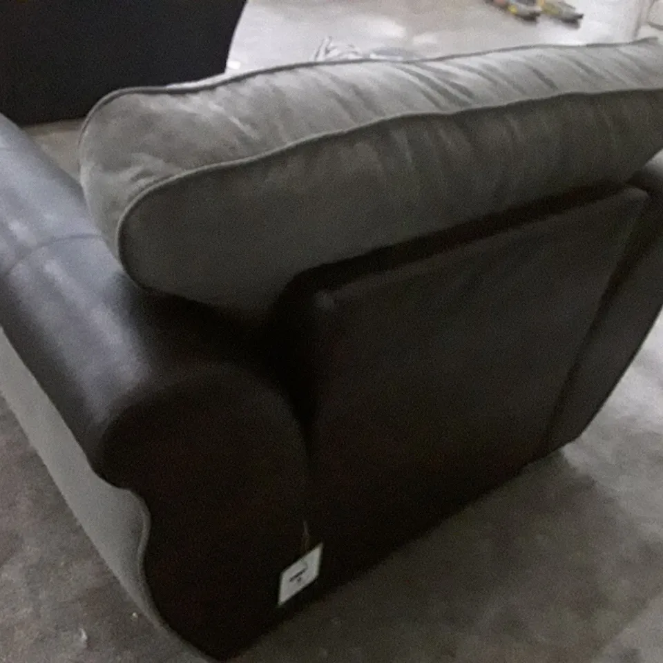 QUALITY DESIGNER ARMCHAIR - GREY/BLACK FABRIC 