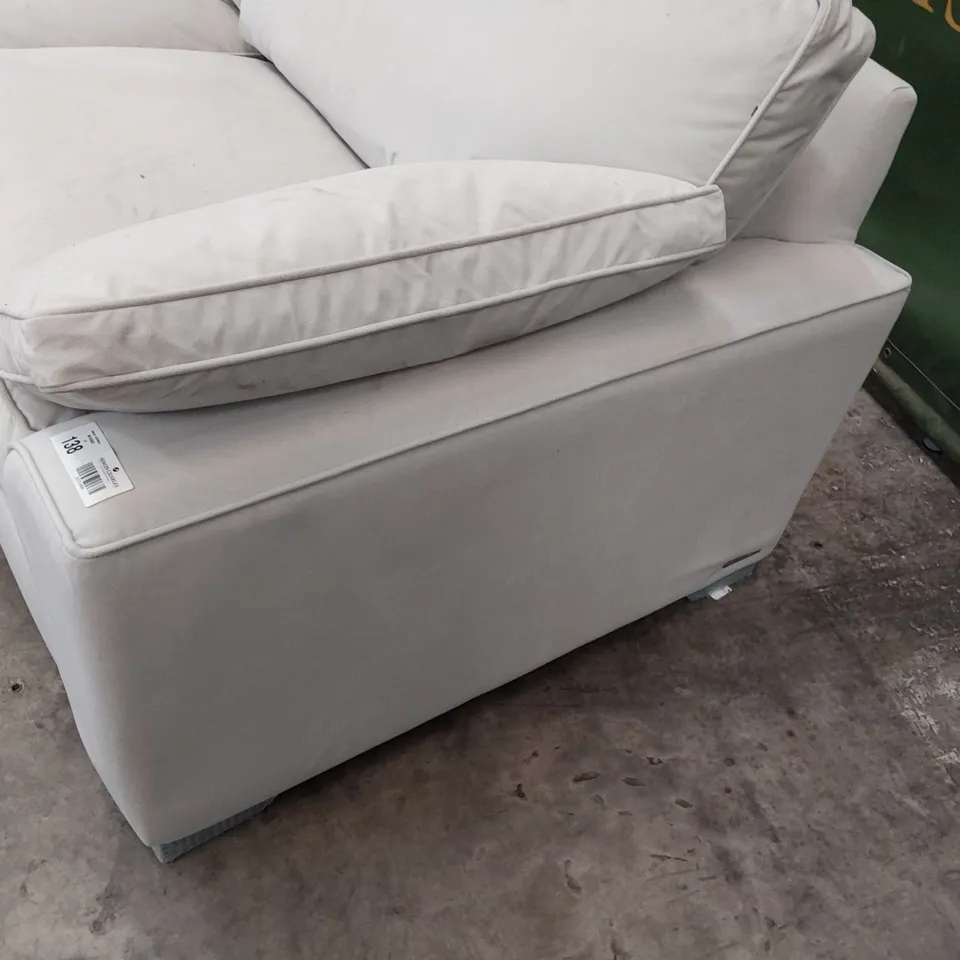 QUALITY BRITISH DESIGNER LOUNGE Co. FOUR SEATER SOFA LIGHT GREY FABRIC 