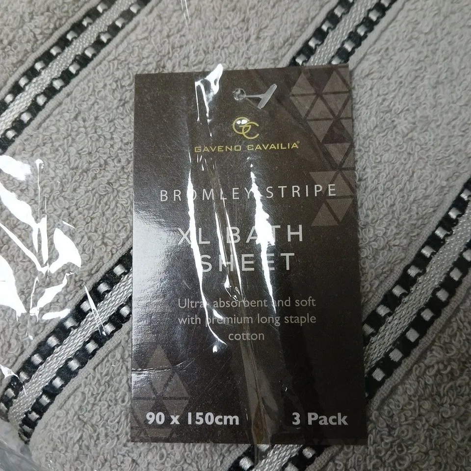 GAVENO CAVALIA BROMLEY STRIPE BATH SHEET – XL, 90 X 150 CM – 3 PACK