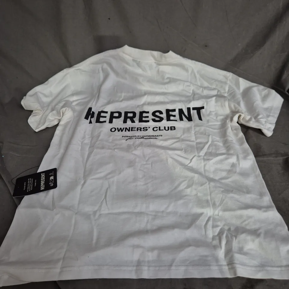 REPRESENT OWNERS' CLUB TEE – JERSEY FLAT WHITE, UK S