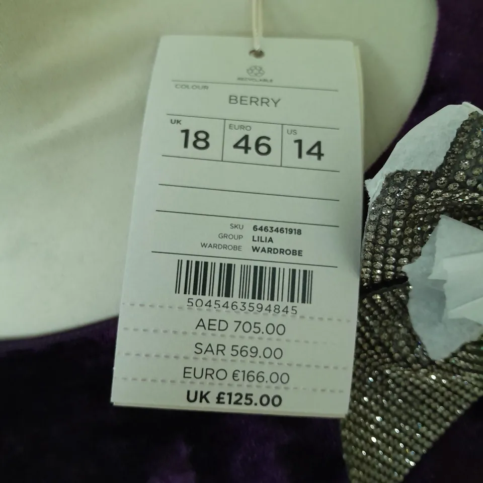 MONSOON LILIA BERRY OCCASSIONAL DRESS SIZE 18