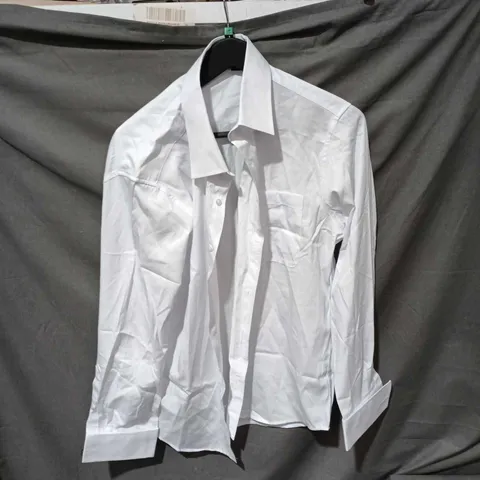 WHITE MEN'S DRESS SHIRT - UK 16 (NECK 16, SLEEVE 32/33) - DESIGNED IN ITALY