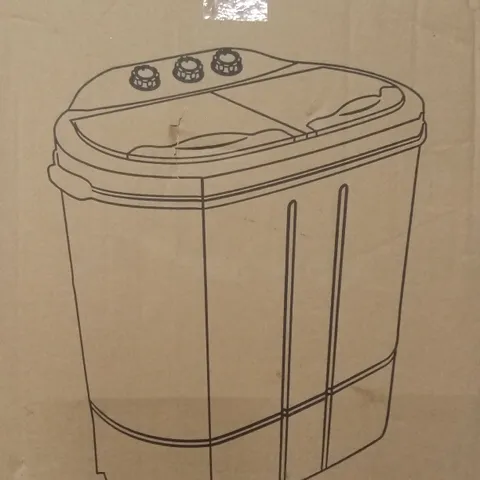 BOXED DISPLAY4TOP PORTABLE COMPACT MINI TWIN TUB WASHING MACHINE AND SPIN CYCLE W/HOSE