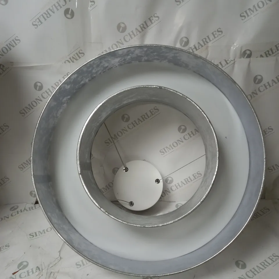 BOXED HOME LOFT CONCEPT COSMOS LED DRUM CEILING PENDANT SILVER WITH SPECKLED FINISH
