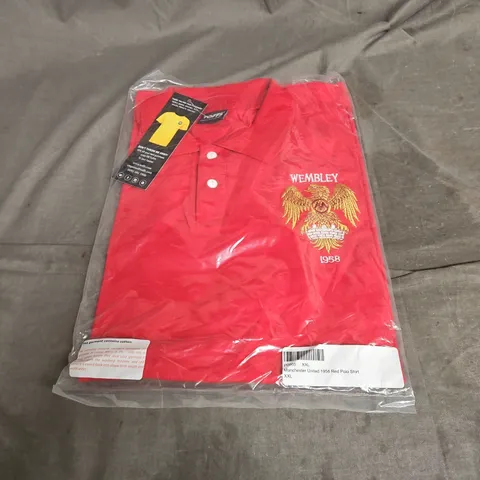 TOFFS MANCHESTER UNITED 1958 POLO SHIRT IN RED SIZE XXL