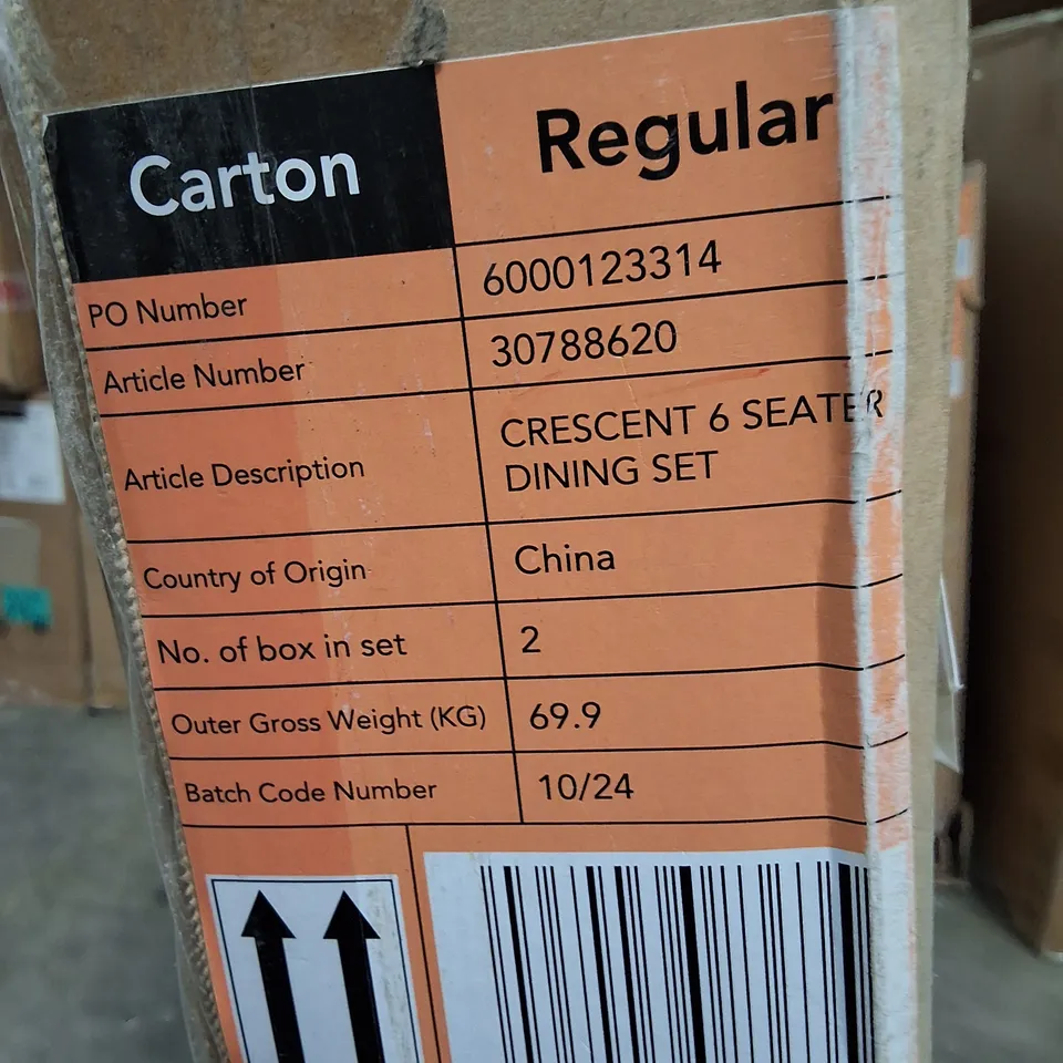 BOXED CRESENT DINING TABLE - 1 BOX 