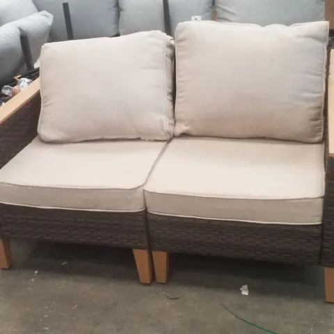 PREMIUM ALL-WEATHER WICKER OUTDOOR LOVESEAT - BEIGE (2 PARTS)
