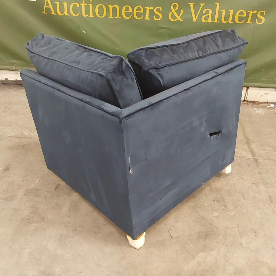 QUALITY DESIGNER CORNER SOFA SECTION - NAVY VELVET // SECTION OF A SOFA ONLY