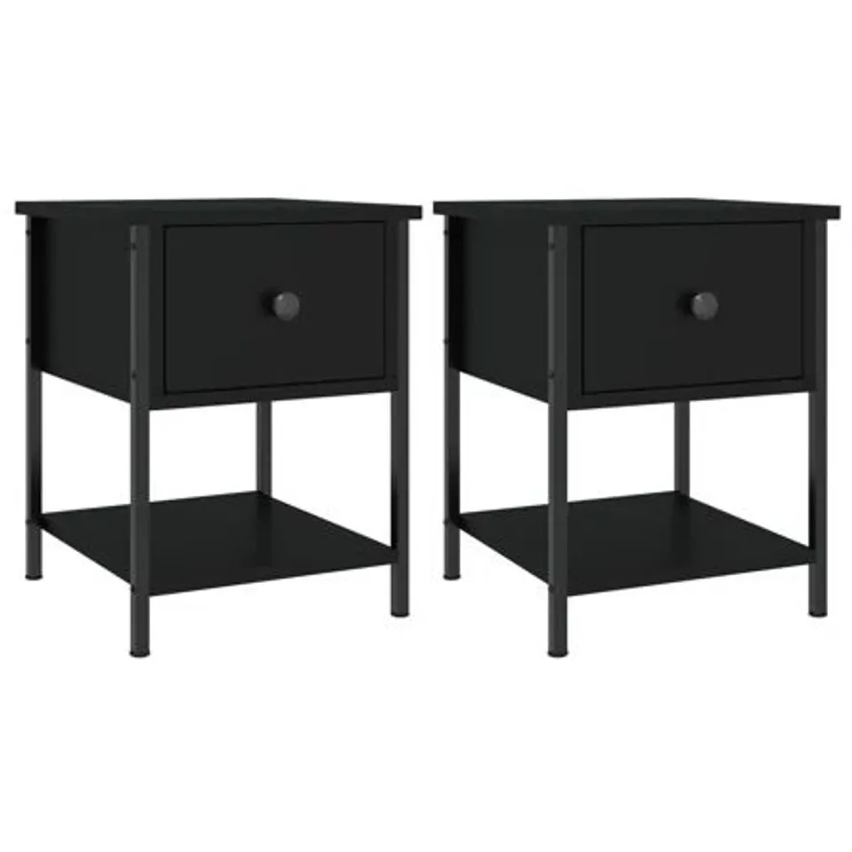 BOXED BEDSIDE TABLE 2 PCS 34 X 35.5 X 45cm ENGINEERED WOOD (1 BOX)