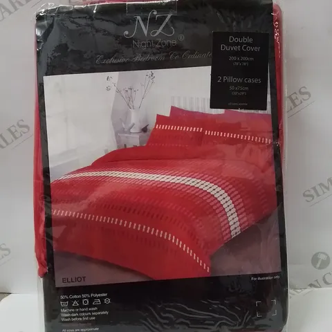 BRAND NEW NIGHT ZONE RED DOUBLE DUVET COVER SET