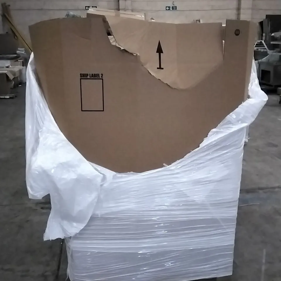 PALLET OF ASSORTED ITEMS INCLUDING FOOTREST, BLANKET, ELECTRIC HEATER, TOILET SEAT AND ACCSTORE PORTABLE WARDROBE 