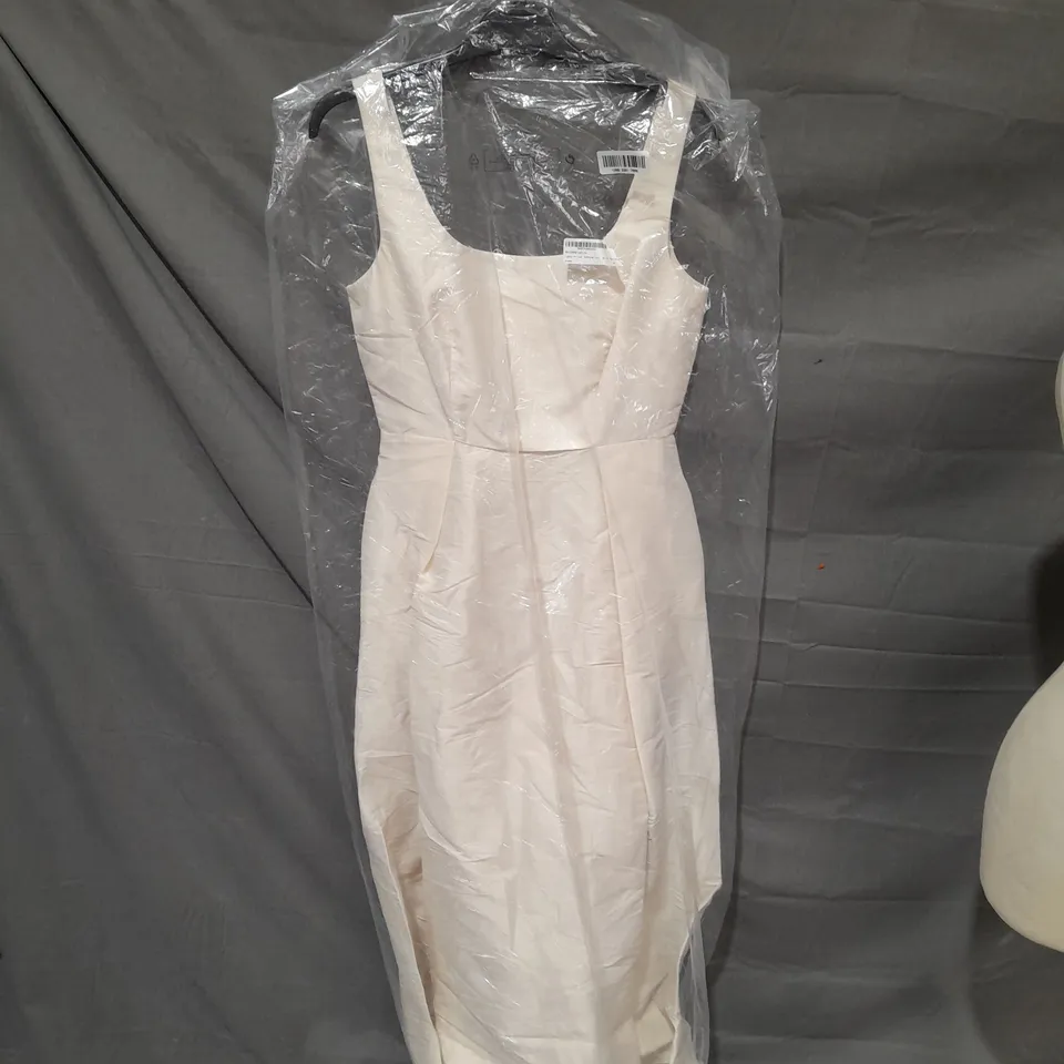 LYDIA MILLEN TAFFETA FULL SKIRT TAILORED MIDI DRESS - CREAM // SIZE: 8