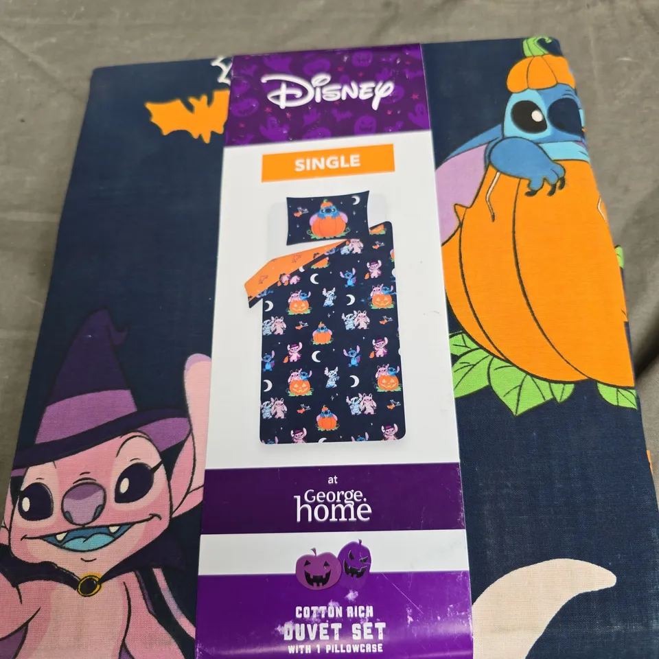 DISNEY STITCH HALLOWEEN SINGLE DUVET SET